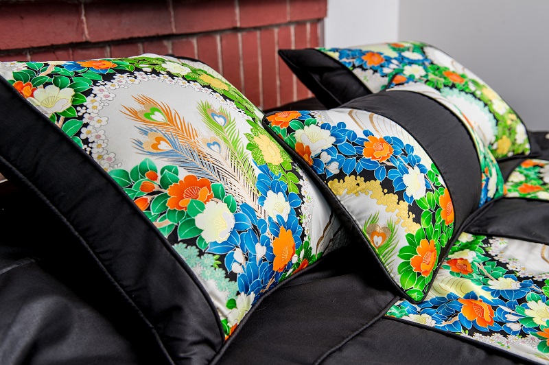japanese style bed cover cushion set the peacock
